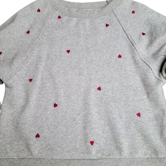 Soft Comfy Red Embroidered Heart Gray Sweatshirt Top PLUS 2 FREE! - Picture 3 of 13